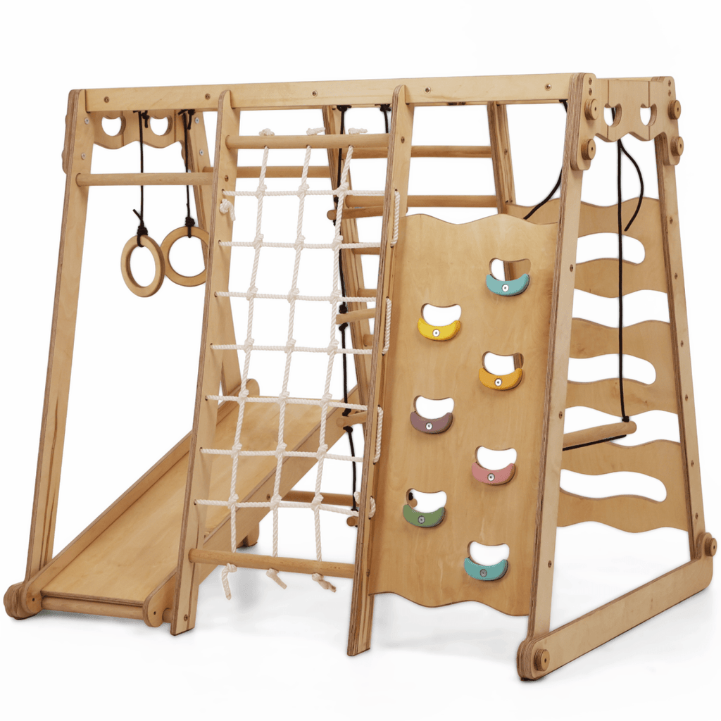 Aire de Jeux 6 en 1 en Bois pour Enfants