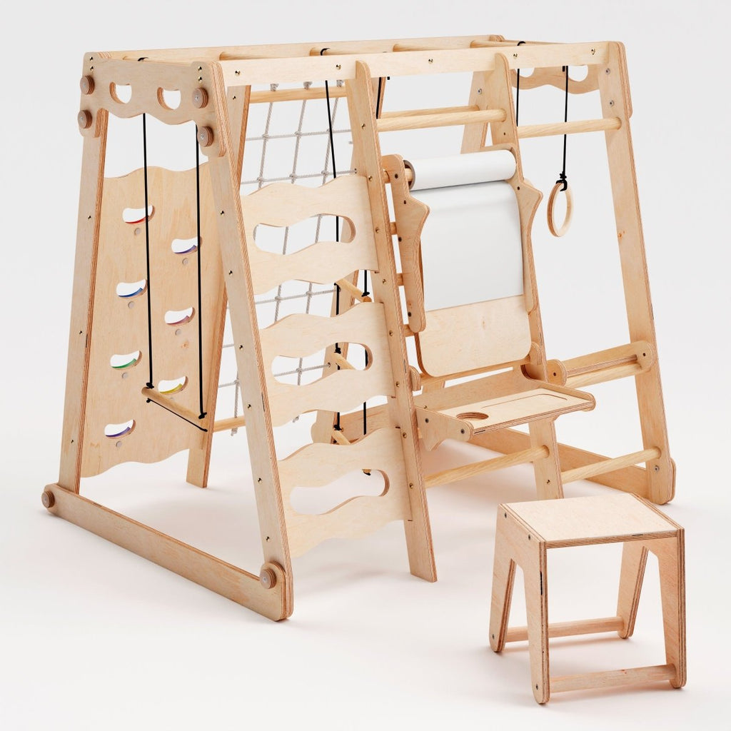 Aire de Jeux 6 en 1 en Bois pour Enfants