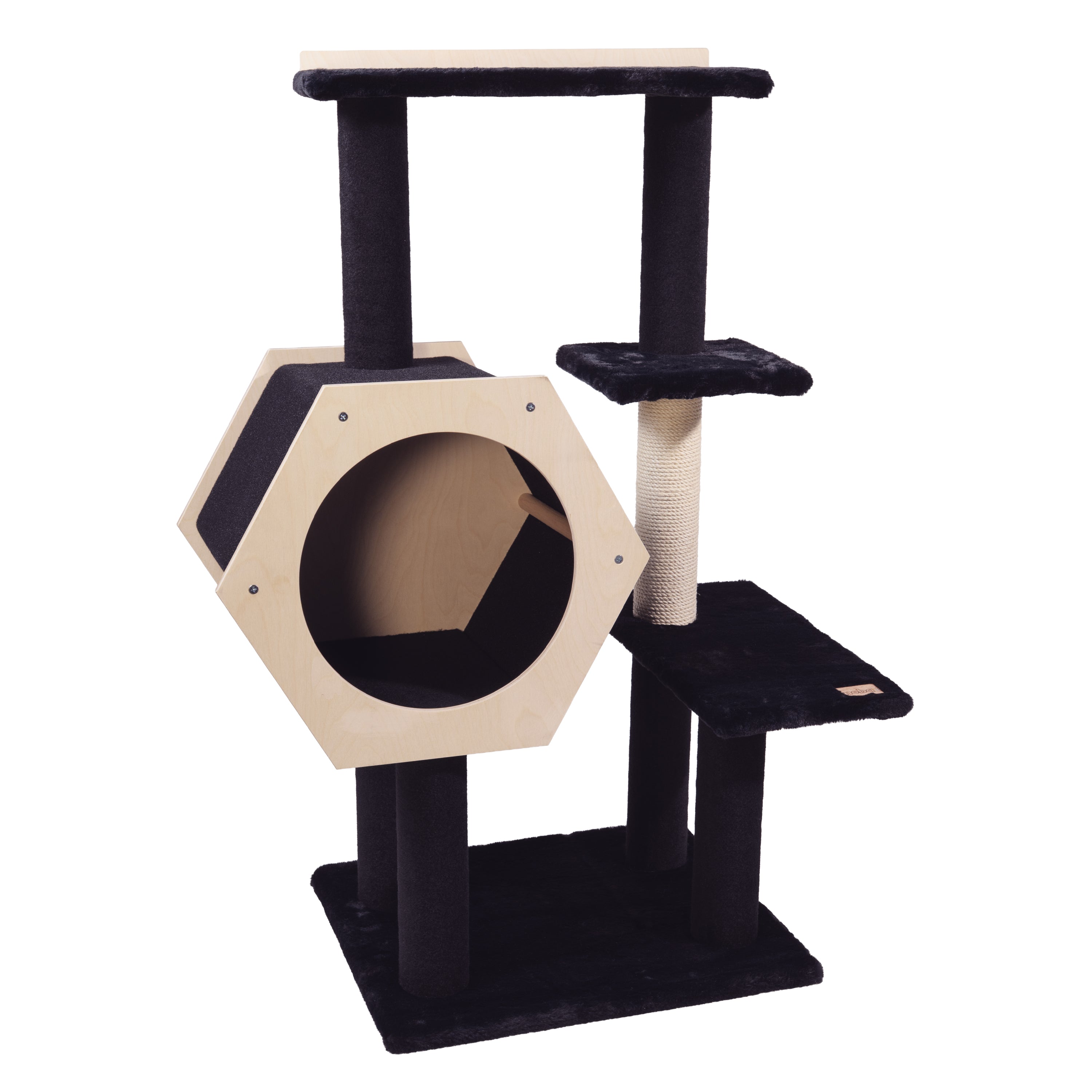Hexagon House – Arbre à chat à 4 niveaux
