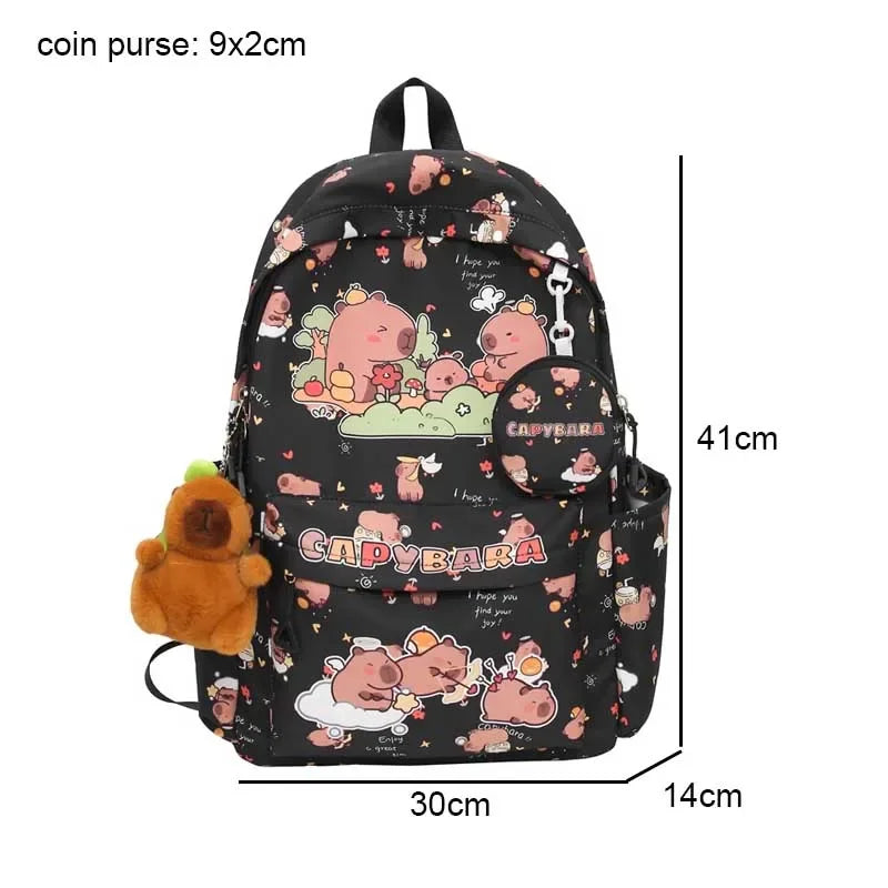 Sac à dos Capybara kawaii – Grande capacité