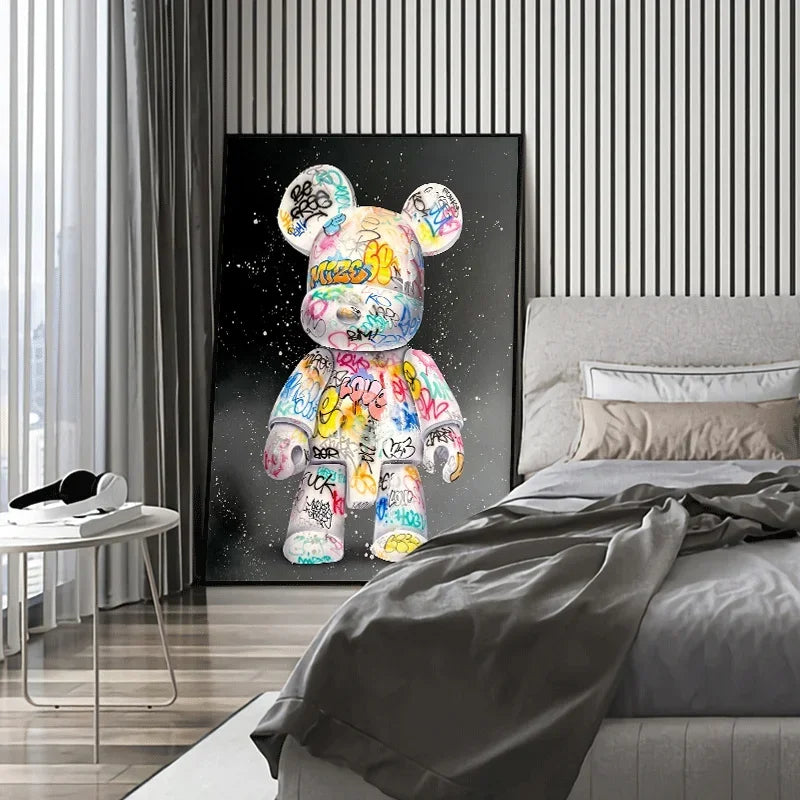 Tableau toile ours cartoon