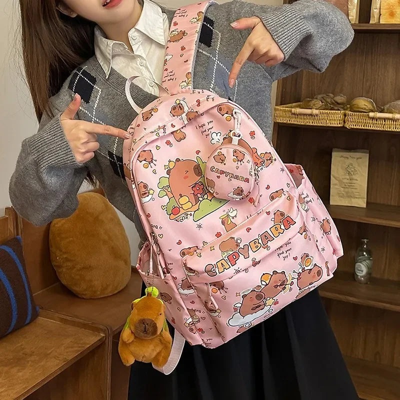 Sac à dos Capybara kawaii – Grande capacité