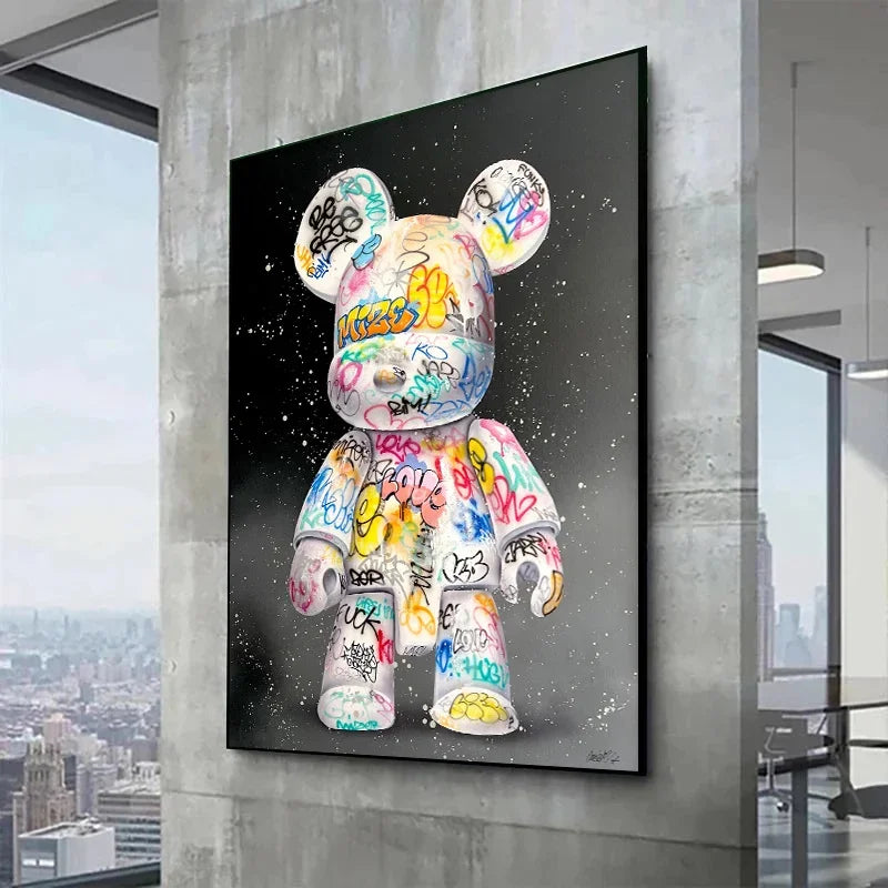 Tableau toile ours cartoon