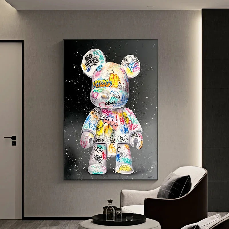 Tableau toile ours cartoon