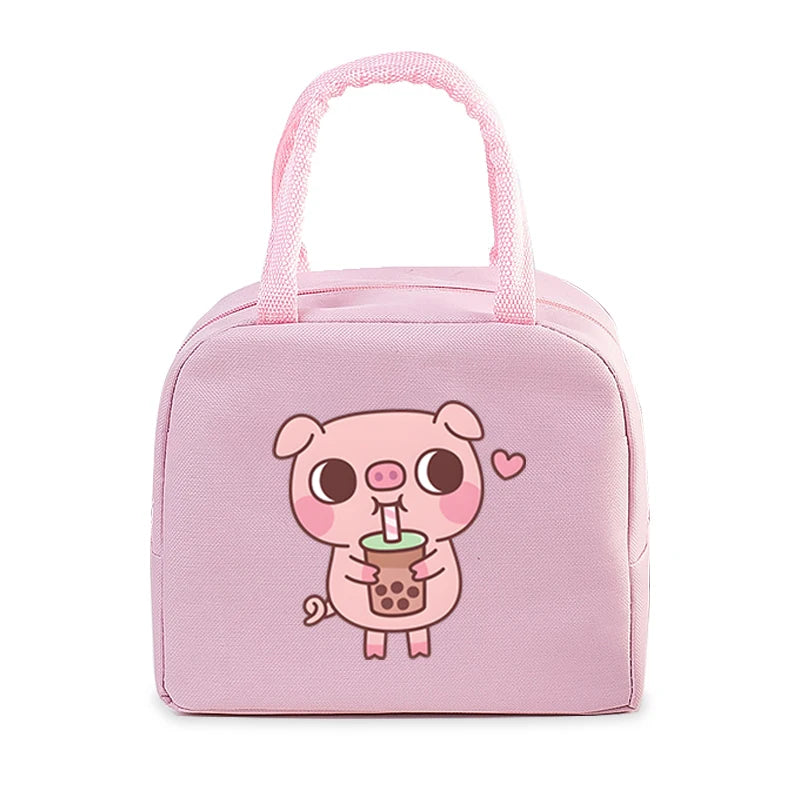 Lunch Bag - Cartoon Pink