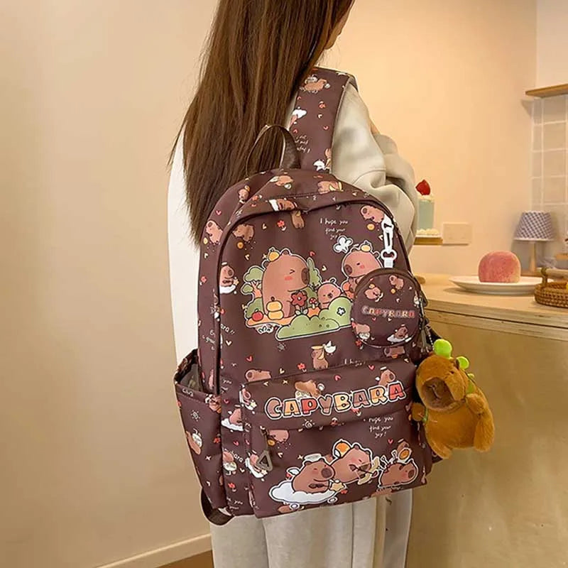 Sac à dos Capybara kawaii – Grande capacité